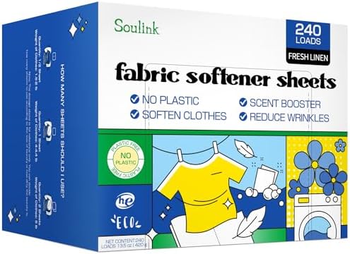 Hojas Suavizantes Soulink para Lavadora, Alternativa a Suavizante Líquido y Cápsulas, Aroma a Ropa Fresca, Hasta 240 Lavados - imagen 1