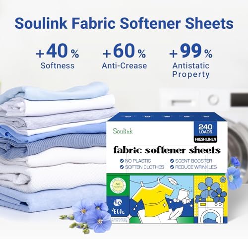 Hojas Suavizantes Soulink para Lavadora, Alternativa a Suavizante Líquido y Cápsulas, Aroma a Ropa Fresca, Hasta 240 Lavados - imagen 3