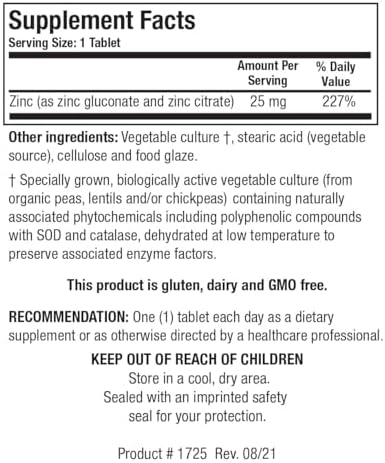 Biotics Research Zn-Zyme Forte 25 mg de Zinc, Apoyo al Sistema Inmunológico, Función Celular Óptima, Tabletas con Antioxidantes. 100 Tabletas - imagen 2