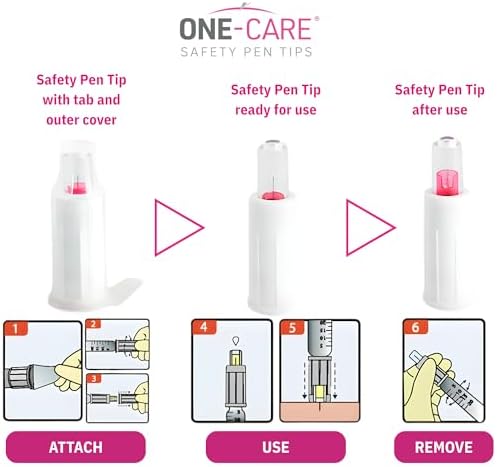 Puntas de Pluma de Seguridad ONE-CARE 30G x 5mm (3/16”), Diseño Automático con Escudo, Ajuste Universal, 100 Piezas Selladas Individualmente - imagen 5