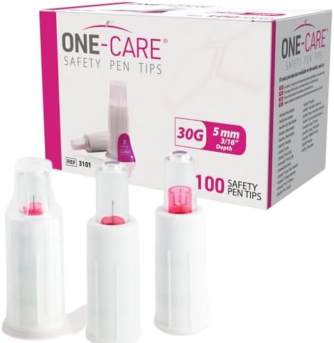 Puntas de Pluma de Seguridad ONE-CARE 30G x 5mm (3/16”), Diseño Automático con Escudo, Ajuste Universal, 100 Piezas Selladas Individualmente - imagen 7