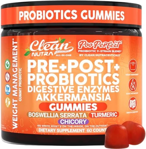 Gomitas de Enzimas Digestivas Prebióticas y Postbióticas Clean Nutra con Raíz de Achicoria, Boswellia, Cúrcuma y Akkermansia | Suplemento - imagen 1