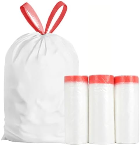 Bolsas de Basura de Plástico Ultra Gruesas GoodFinely de 16-18 Galones con Cinta, Blancas, Resistentes y a Prueba de Fugas para Cocina, Oficina y - imagen 1