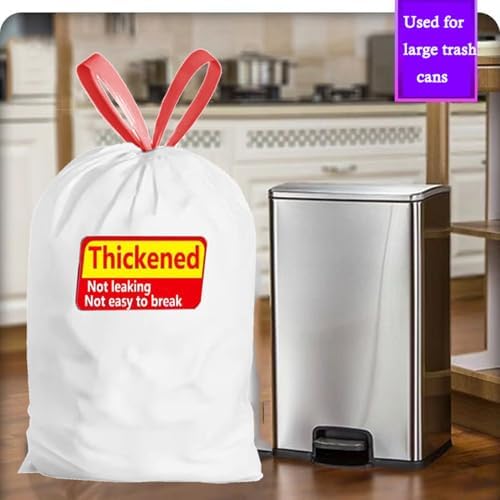 Bolsas de Basura de Plástico Ultra Gruesas GoodFinely de 16-18 Galones con Cinta, Blancas, Resistentes y a Prueba de Fugas para Cocina, Oficina y - imagen 2