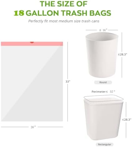 Bolsas de Basura de Plástico Ultra Gruesas GoodFinely de 16-18 Galones con Cinta, Blancas, Resistentes y a Prueba de Fugas para Cocina, Oficina y - imagen 7