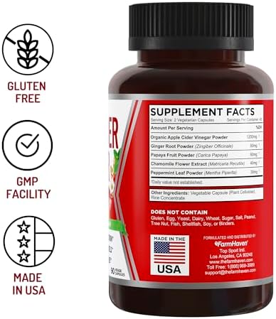 Cápsulas de Vinagre de Sidra de Manzana con Jengibre, Papaya y Manzanilla | 1390mg | Mejora la Digestión, Energía e Inmunidad | Alivia Gases y - imagen 6
