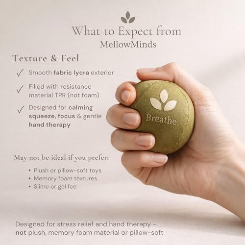 Pelotas Antiestrés MellowMinds para Adultos — Paquete de 3 Pelotas Terapéuticas para Alivio de Estrés, Ansiedad y Concentración | Resistencia Suave, - imagen 5