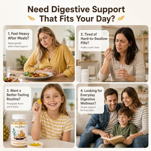 Gomitas de Enzimas Bromelaina y Papaína: 500mg de Bromelaina con Quercetina, Enzima de Papaya, Cúrcuma y Vitamina C, Suplemento Digestivo Orgánico - imagen 2