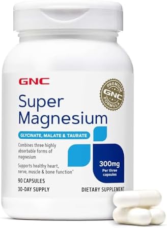 GNC Super Magnesio 300mg, Glicinato, Malato, Taurato, 90 Cápsulas - imagen 1
