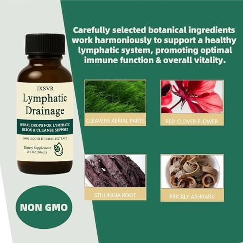 Gotas Nuflos para Drenaje Linfático, Masajeador y Suplementos, 2 Fl. Oz - Mezcla Herbal para Apoyo al Sistema Linfático, Inmunológico y Detox - imagen 4