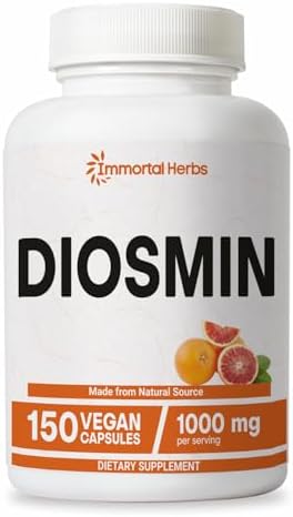 Inmortal Herbs Diosmina Pura 1000mg, 150 Cápsulas, Extracto de Frutas Ricas en Bioflavonoides Cítricos, 100% Vegetariano, Sin OGM y Sin Gluten - imagen 1