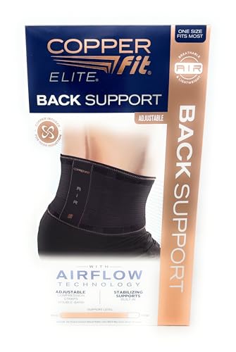 Faja de Soporte para Espalda Copper Fit Elite Air con Tecnología de Flujo de Aire, Correas de Compresión Ajustables, Doble Banda, Talla Única - imagen 1