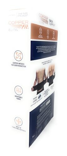 Faja de Soporte para Espalda Copper Fit Elite Air con Tecnología de Flujo de Aire, Correas de Compresión Ajustables, Doble Banda, Talla Única - imagen 4