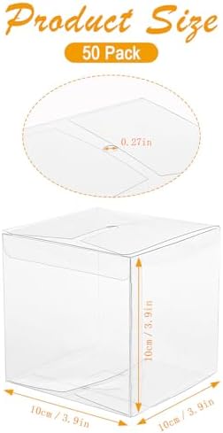 Caja de Caramelos Yesland 50 Piezas con Agujero Superior, Cajas de Regalo Transparentes PET para Manzanas de Caramelo, Decoraciones, Dulces y - imagen 2