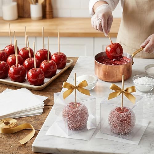 Caja de Caramelos Yesland 50 Piezas con Agujero Superior, Cajas de Regalo Transparentes PET para Manzanas de Caramelo, Decoraciones, Dulces y - imagen 7