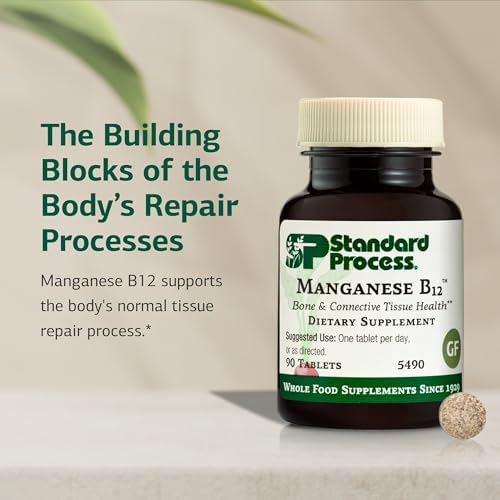 Manganeso B12 de Standard Process - Apoya la Salud Ósea y de Tejidos Conectivos - Formación de Hemoglobina - Sin Gluten, Lácteos ni Soja - 90 Tabletas - imagen 3