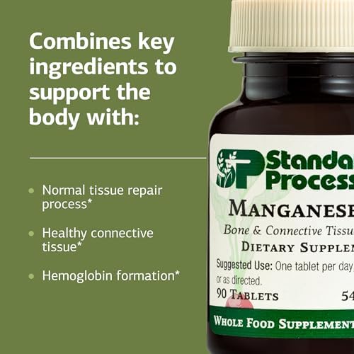 Manganeso B12 de Standard Process - Apoya la Salud Ósea y de Tejidos Conectivos - Formación de Hemoglobina - Sin Gluten, Lácteos ni Soja - 90 Tabletas - imagen 4