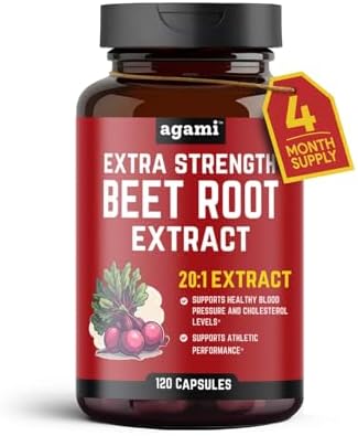 Cápsulas de Raíz de Betabel Agami | Suministro para 4 Meses | Extracto 500mg 20:1 | Soporte de Óxido Nítrico | Suplemento de Betabel - 120 Cápsulas - imagen 1