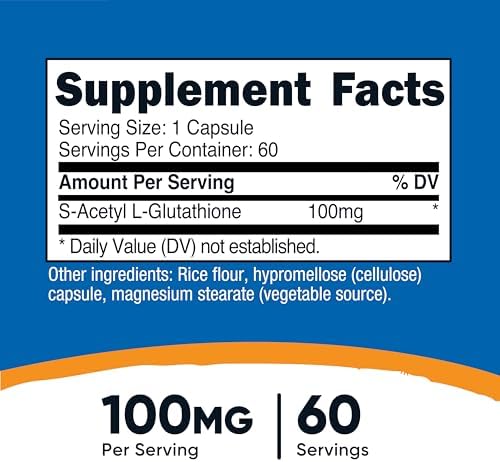 Nutricost S-Acetil L-Glutatión 100MG, 60 Cápsulas - Libre de GMO, Vegano - imagen 2