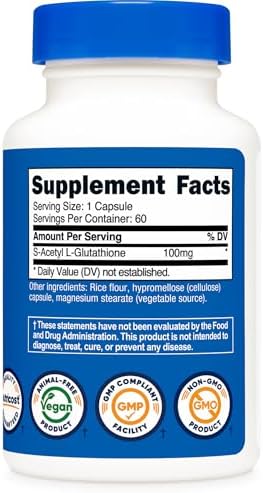Nutricost S-Acetil L-Glutatión 100MG, 60 Cápsulas - Libre de GMO, Vegano - imagen 5