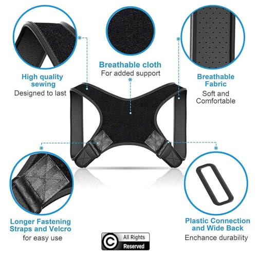 Faja Correctora de Postura Ajustable POAGL para Hombres, Soporte Universal para Espalda Superior, Hombros y Clavícula, Alivia Dolor y Mejora la - imagen 3