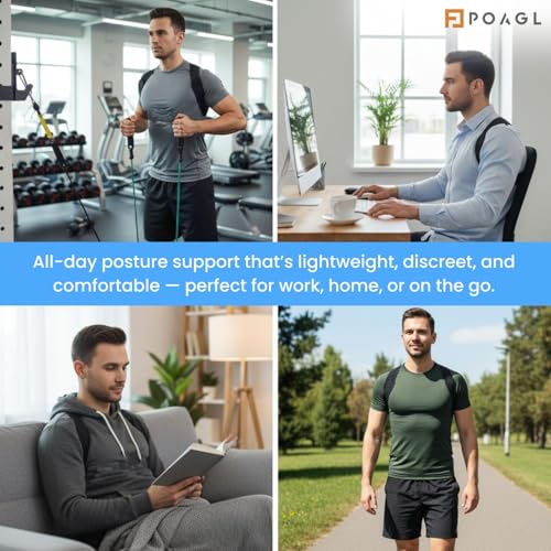 Faja Correctora de Postura Ajustable POAGL para Hombres, Soporte Universal para Espalda Superior, Hombros y Clavícula, Alivia Dolor y Mejora la - imagen 8