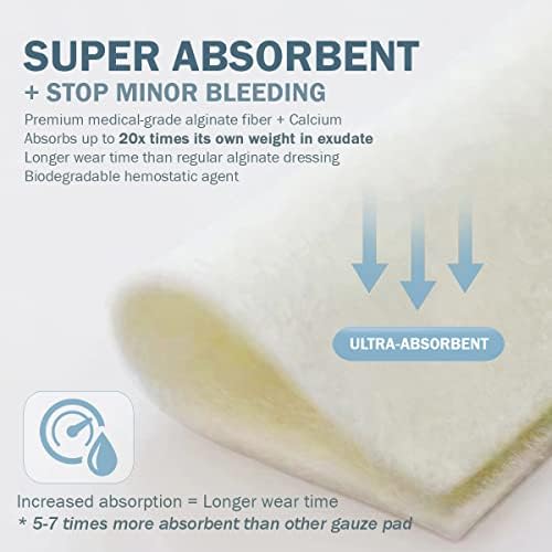 Dressing Estéril de Alginate de Calcio EVERLIT | Almohadilla Suave y No Adherente | Vendaje Absorbente con Gel Calmante (Paquete de 20) - imagen 2