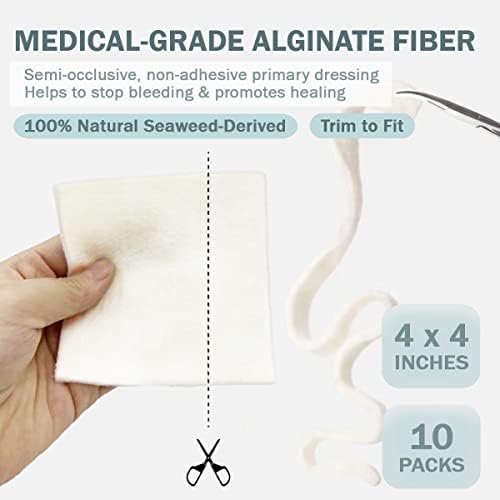 Dressing Estéril de Alginate de Calcio EVERLIT | Almohadilla Suave y No Adherente | Vendaje Absorbente con Gel Calmante (Paquete de 20) - imagen 4