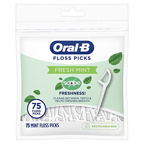 Palillos de Hilo Dental Oral-B Burst of Scope, Menta Fresca, 75 Piezas Cada Uno, Paquete de 6 (Total 450 Piezas) - imagen 6