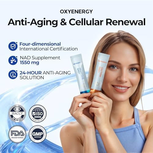 Suplemento OxyEnergy NAD 1550 mg - Nicotinamida Ribósido Diurna + L-Triptófano Nocturno con Resveratrol, Glutatión, PQQ, Energía Continua, - imagen 6