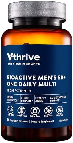 Vthrive BioActive Hombres 50+ Multivitamínico Diario, Vitaminas y Minerales Esenciales, Apoya la Salud Diaria, Fórmula Limpia, Sin Gluten, - imagen 1