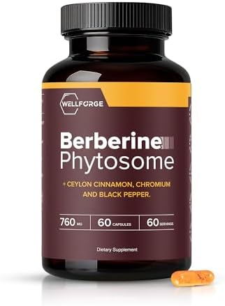 WellForge Berberina Phitosoma 550mg, 60 Cápsulas - con Canela de Ceilán (200mg), Cromo (200mcg) y Extracto de Pimienta Negra (10mg) - imagen 1