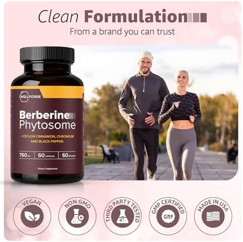 WellForge Berberina Phitosoma 550mg, 60 Cápsulas - con Canela de Ceilán (200mg), Cromo (200mcg) y Extracto de Pimienta Negra (10mg) - imagen 7