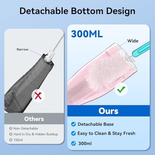 Hilo Dental Eléctrico Portátil: Irrigador Oral Recargable a Batería, 4 Modos, 5 Boquillas, 300ML, IPX7, Ideal para Brackets, Viajes y Uso en Casa, - imagen 3