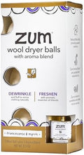 Kit de Bolas para Secadora Zum Indigo Wild - Bolas de Lana Reutilizables con Spray de Aceite Esencial - Incienso y Mirra - (3 Bolas, 1 Mezcla Aroma) - imagen 1