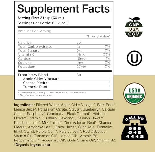 Concentrado Líquido Orgánico de 8oz para la Vesícula Biliar - Fórmula de Soporte Digestivo con Vinagre de Sidra de Manzana y Amargos para Fluir Biliar - imagen 6
