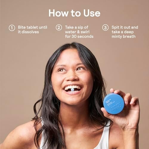 Tabletas de Enjuague Bucal Huppy, Nano Hidroxiapatita, Sin Alcohol ni Flúor, Aliento Fresco Natural, Remineralizantes, Sin SLS, Sin Plástico, Viaje, - imagen 3