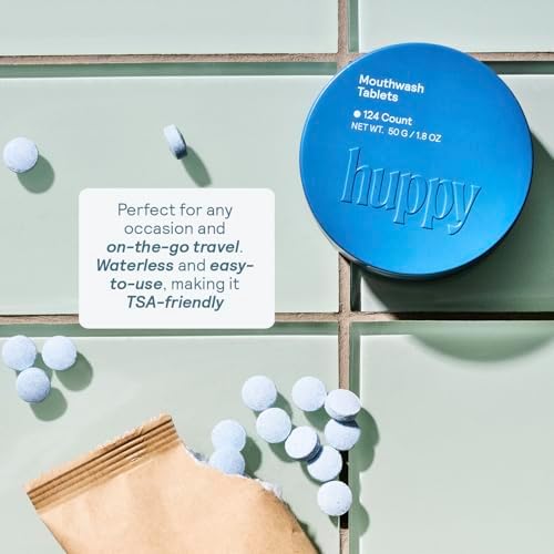 Tabletas de Enjuague Bucal Huppy, Nano Hidroxiapatita, Sin Alcohol ni Flúor, Aliento Fresco Natural, Remineralizantes, Sin SLS, Sin Plástico, Viaje, - imagen 4