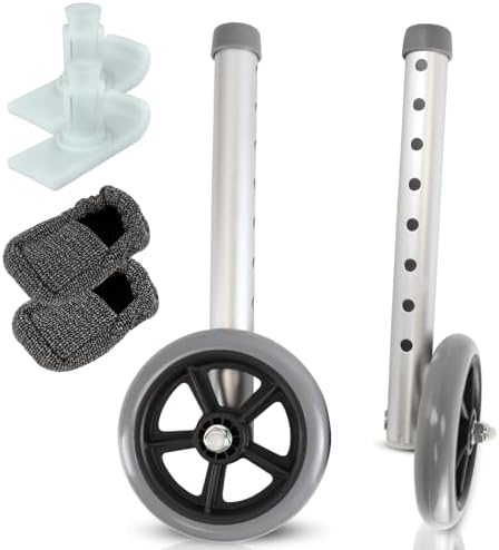 Ruedas Vive Walker, Esquís y Cubiertas de Accesorios para Personas Mayores (6 PZS), Pies de Reemplazo para Andador Médico, Estabilidad Frontal y - imagen 1