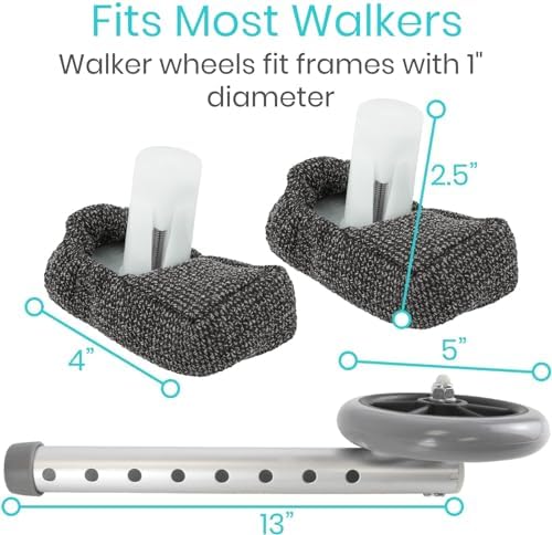 Ruedas Vive Walker, Esquís y Cubiertas de Accesorios para Personas Mayores (6 PZS), Pies de Reemplazo para Andador Médico, Estabilidad Frontal y - imagen 6
