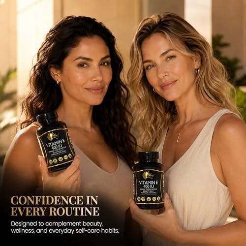 Coco March N.M.D Vitamina E Natural 400 IU con Tocoferoles Mixtos – Suplemento para el Corazón, Piel y Ojos, Antioxidantes, Libre de Gluten y - imagen 2