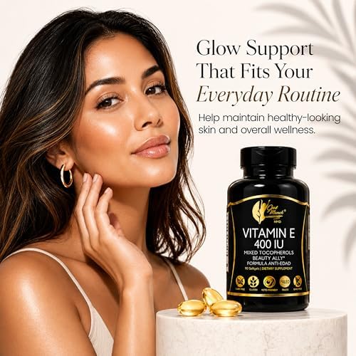 Coco March N.M.D Vitamina E Natural 400 IU con Tocoferoles Mixtos – Suplemento para el Corazón, Piel y Ojos, Antioxidantes, Libre de Gluten y - imagen 5