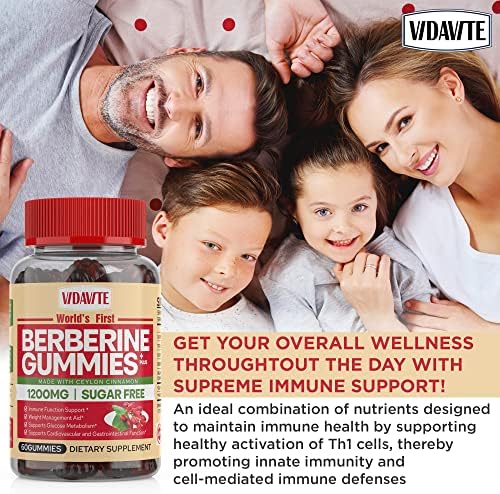 Gomitas VIDAVITE de Berberina con Canela de Ceilán — Sin Azúcar, 98% Puro y 10x Absorción — Suplemento Orgánico de 1200mg para Control de Peso, - imagen 6