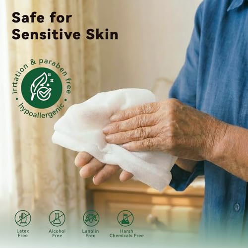 100 Toallitas Corporales Extra Grandes para Adultos, Sin Enjuague, Toallitas de Ducha Suaves y Gruesas para Hombres, Mujeres y Personas Mayores - - imagen 4