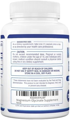 Magnesio Glicinato 500mg de Purely Optimal – Apoyo para el Sueño y Alivio del Estrés – Suplemento Suave de Alta Absorción para Relajación Muscular y - imagen 7