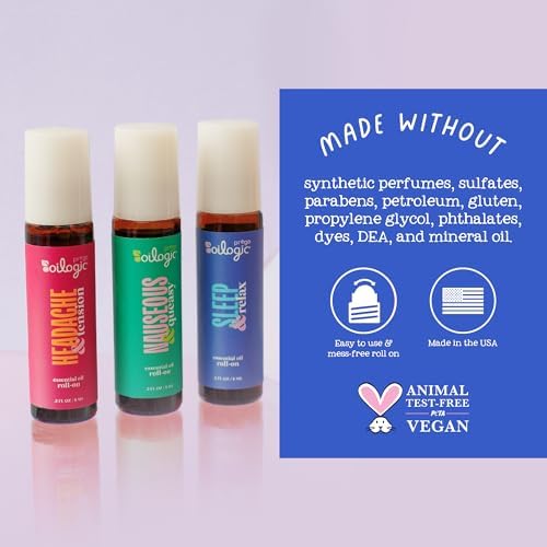 Set de Aceites Esenciales Oilogic en Roll-On para Embarazadas - Mezclas de Sueño, Confort y Bienestar - 100% Puro, 0.3 Fl Oz (Paquete de 3) - imagen 4