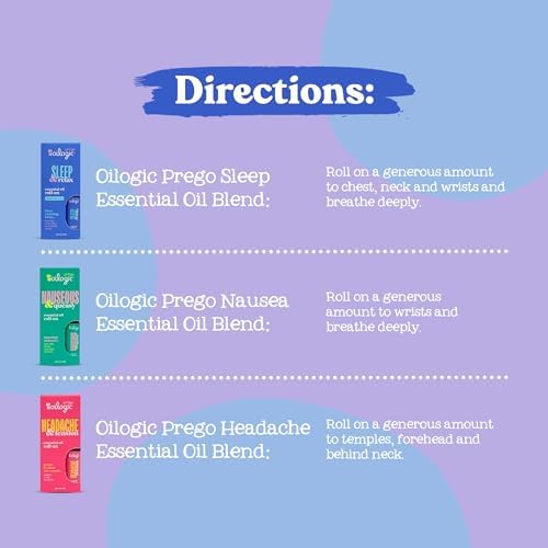Set de Aceites Esenciales Oilogic en Roll-On para Embarazadas - Mezclas de Sueño, Confort y Bienestar - 100% Puro, 0.3 Fl Oz (Paquete de 3) - imagen 5