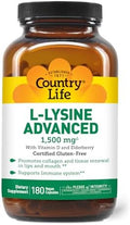 Country Life L-Lisina 1500mg Cápsulas con Vitamina D y Saúco – Soporte Inmunológico Avanzado y Renovación de Colágeno – Certificado Sin Gluten y - imagen 1