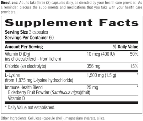 Country Life L-Lisina 1500mg Cápsulas con Vitamina D y Saúco – Soporte Inmunológico Avanzado y Renovación de Colágeno – Certificado Sin Gluten y - imagen 4