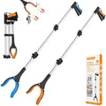 Juego de 2 Herramientas de Alcance Extra Largo de 43, Recolector Plegable con Mandíbula Rotativa de 360° y Magnéticos, Pinzas de 4 para Recoger - imagen 1